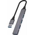 Porodo Blue 4 in1 USB-A Hub to 1 x USB-A 3.0 5Gbps and 3 x USB-A 2.0 480Mbps - Black