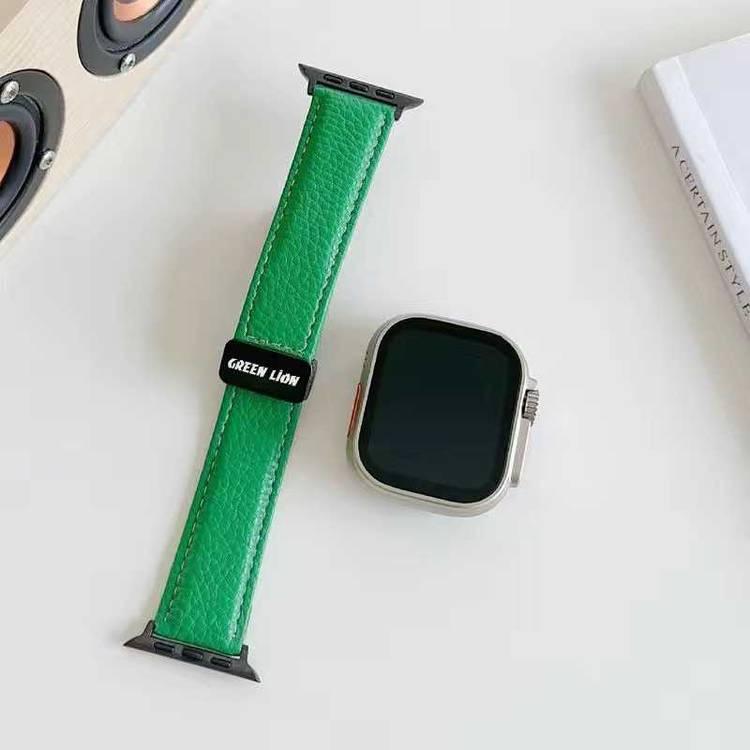 Green Lion Genuine Leather Watch Band 42/44/45/49MM