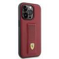 Ferrari iPhone 15 Pro For Gripstand Case with Perforated Pattern - Red