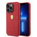 Ferrari iPhone 15 Pro For Silicone Case with All Over SF Pattern - Red