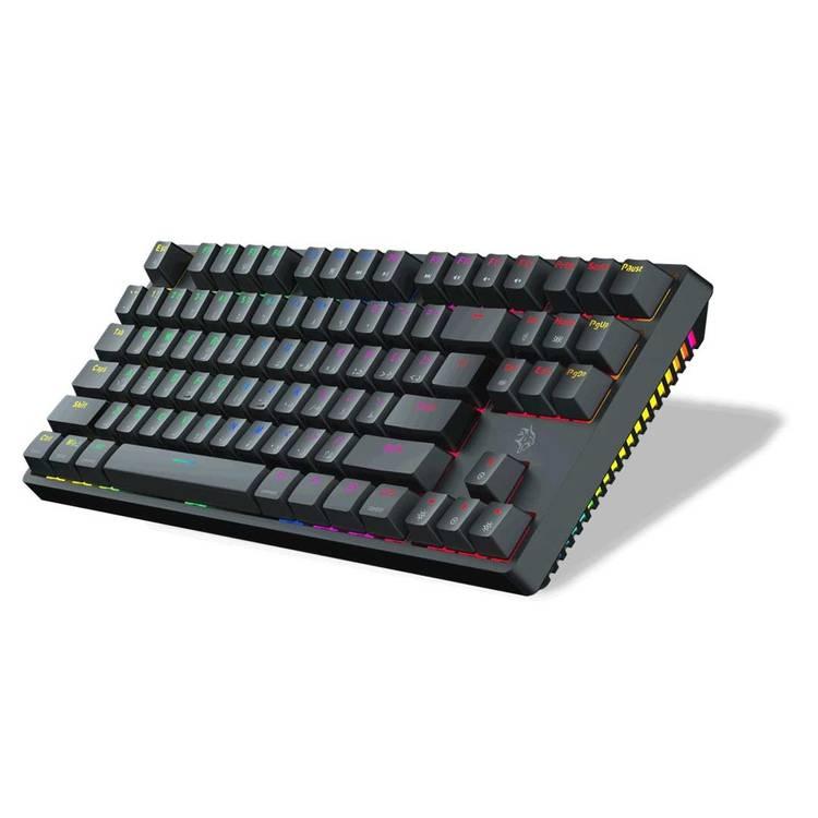 لوحة المفاتيح الميكانيكية اللاسلكية Porodo Gaming 3in1 TKL Gateron Switch (أزرق) - أسود
