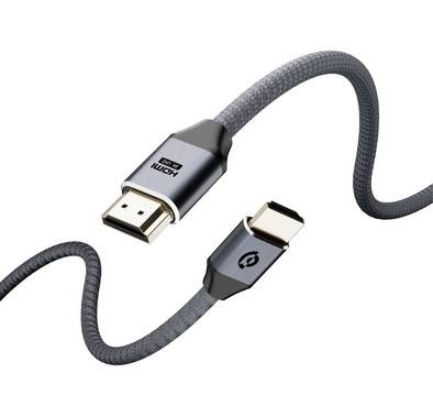 Powerology 8K HDMI to HDMI Braided Cable 2M - Grey - رمادي - 3M