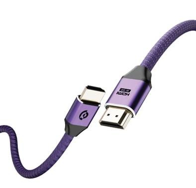 Powerology 8K HDMI to HDMI Braided Cable 2M - Grey - أرجواني - 3M