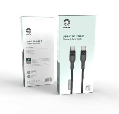 Green Lion USB-C To USB-C Charging & Sync Cable 1M PD 50W - Black