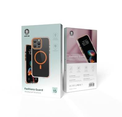 Green Lion iPhone 15 Pro For Magsafe Fashionz Guard Case - Orange
