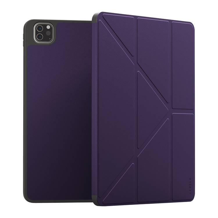 Levelo Elegante Hybrid Leather iPad 10.2  Case - Purple