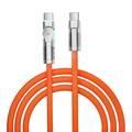 Porodo Single Head Rotating Cable with Type- C to Type- C Charging and Data Transfer Connector and PD100W - Orange - 1M