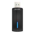 Porodo Dual Band WiFi Adapter with Additional USB A to Type-C Adaptor  - Black