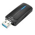 Porodo Dual Band WiFi Adapter with Additional USB A to Type-C Adaptor  - Black