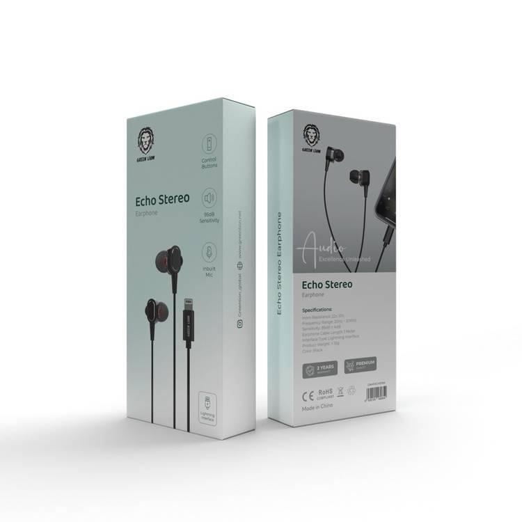Green Lion Echo Stereo Earphones  - Black