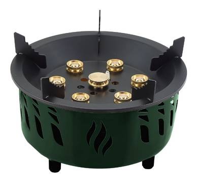 Green Lion 7 Burner Camping Stove With Storage Bag - Green