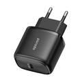 Porodo 20W Single USB C Charger EU with Type-C to Lightning 1.2M Cable - Black