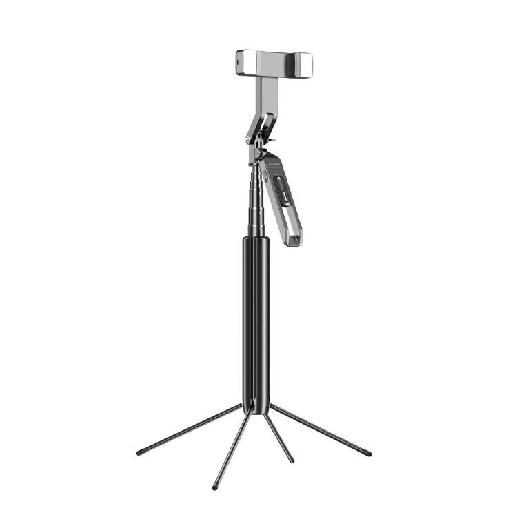 Porodo Selfie Stick 185cm Extendable with Dual Detachable Lights, 4 Leg Tripod and Remote Control - Black