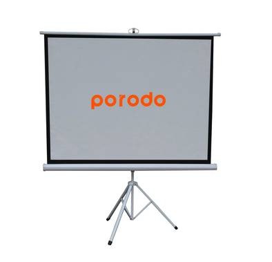 شاشة عرض بورودو 100 بوصة مع حامل ثلاثي الأرجل - أبيض