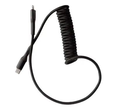 Green Lion USB-C To Lightning TPU Spring Cable 1.8 Meter  - Black