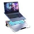Porodo Gaming Laptop Cooling Fan with Multifan and  Al RGB - Silver