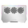 Porodo Gaming Laptop Cooling Fan with Multifan and  Al RGB - Silver