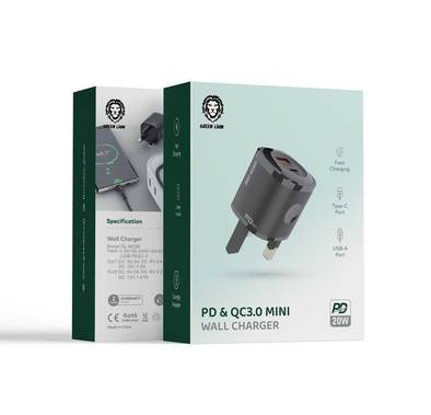 Green Lion PD & QC3.0 Mini Wall Charger  - Black
