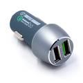 Turtle Brand Dual Port PD Car Charger QC3.0 48W with Type-C Cable - Grey
