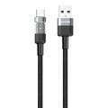 Porodo Fast Charging cable with Power Delivery A to C, and Transparent Head  - Black - 1.2M