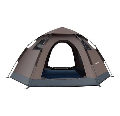 Porodo Lifestyle Camping Tent with 4 Person Capacity and Easy Automatic Pop Up  - Brown