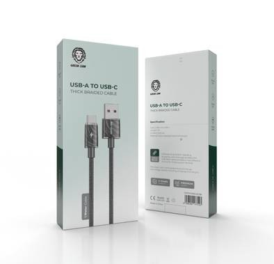 Green Lion USB-A To Type-C Cable (1m) - Black