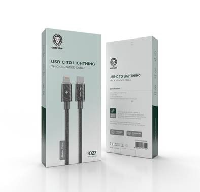 Green Lion Type-C To Lightning Cable (1m) - Black