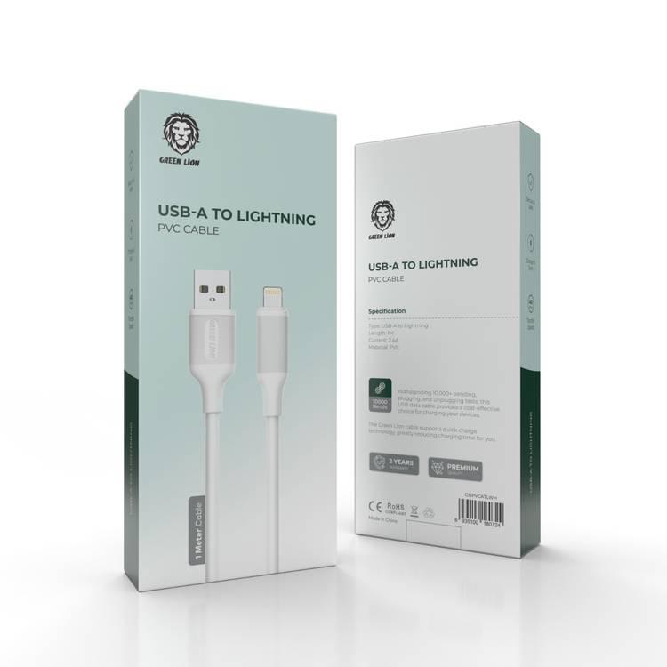 Green Lion USB-A To Lightning PVC Cable (1m) - White
