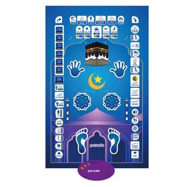 Porodo Kids Educational Prayer Mat with 131x75cm Size  - Blue