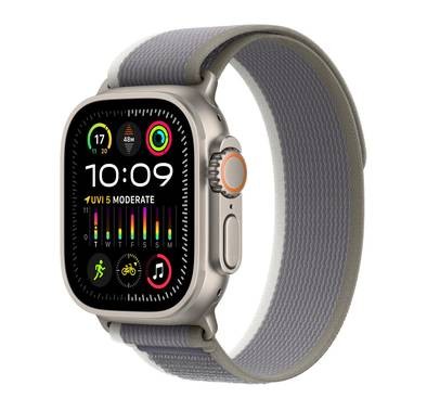 Apple Watch Ultra 2 GPS + Cellular Titanium Case with Green/Grey Trail Loop | 49mm