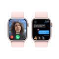 Apple Watch Series 9 ]GPS 41mm] with Pink Aluminum Case & Light Pink Sport Band | M/L
