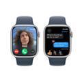 Apple Watch Series 9 [GPS 41mm] with Silver Aluminum Case &  Storm Blue Sport Band | M/L