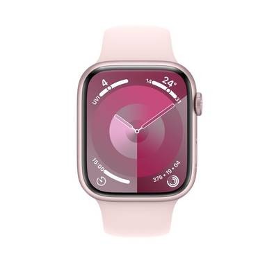 Apple Watch Series 9 [GPS 45mm] with Pink Aluminum Case & Light Pink Sport Band | M/L