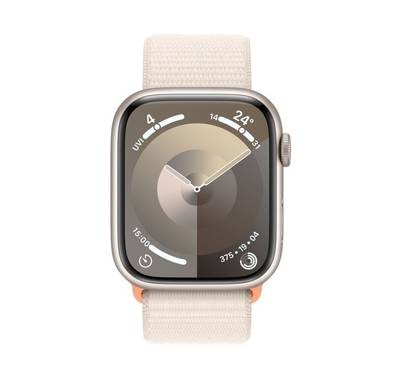 Apple Watch Series 9 [GPS 45mm] with Starlight Aluminum Case & Starlight Sport Loop