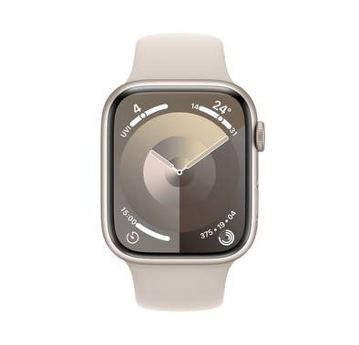 Apple Watch Series 9 [GPS 41mm] with Starlight Aluminum Case & Starlight Sport Band | S/M