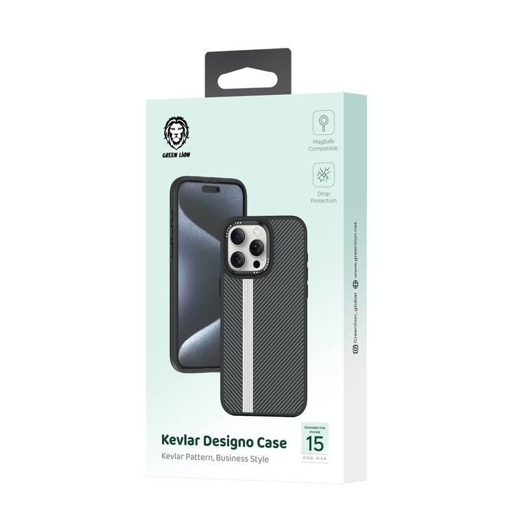 Green Lion iPhone 15 Pro For Kevlar Designo Case - Black
