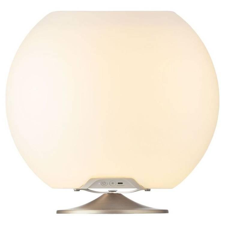 Portable Bluetooth Speaker Kooduu Sphere (31 cm) | Dimmable LED Light |  Drinks Cooler -  Brushed Silver