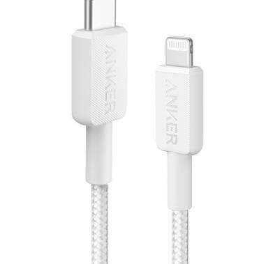 Anker 322 USB-C to Lightning Cable [Braided] 3ft | White