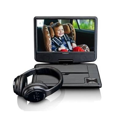 Lenco DVP-947 Portable Bluetooth DVD Player 9" Screen with Headphones | Black