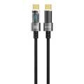 Porodo Transparent Braided Charging and Data Cable - Black - 1.2M
