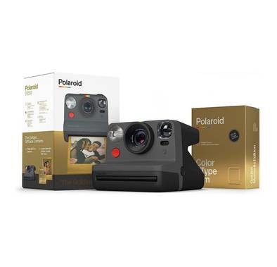 كاميرا بولارويد الآن الفورية الجيل الثاني إصدار صندوق الهدايا الذهبي مع فيلم i-Type | أسود