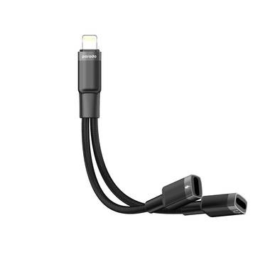Porodo Lightning Connector Audio And Charge Adapter - Black - 12 cm