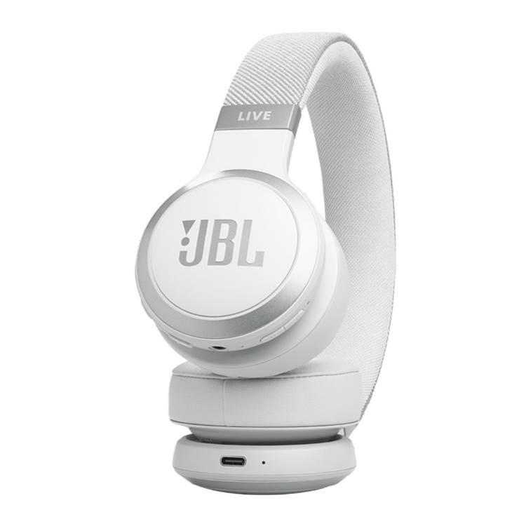 JBL Live 670NC Wireless Over-Ear Headphones With True Adaptive Noise Cancelling - White