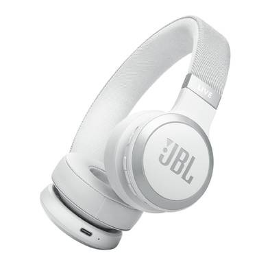 سماعات الرأس JBL Live 670NC اللاسلكية فوق الأذن مع خاصية إلغاء الضوضاء التكيفية الحقيقية - أبيض