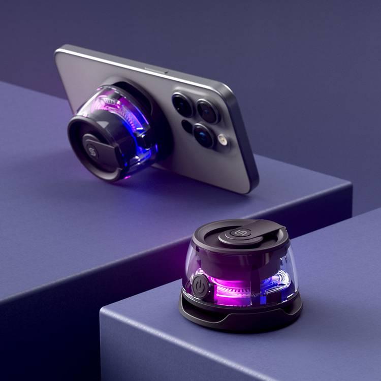 Porodo Soundtec Charme Magnetic Attachment Speaker 3W With RGB Lights - Black