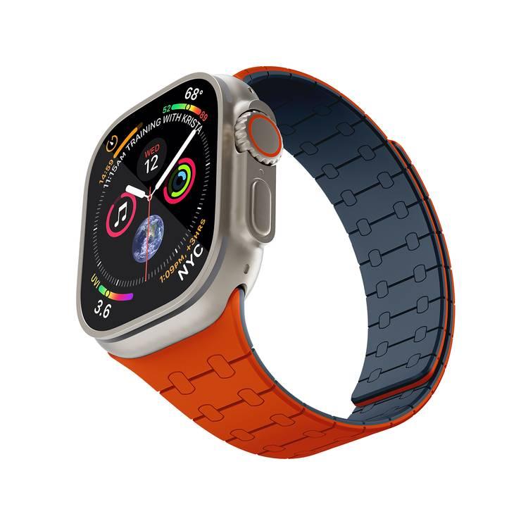 Levelo Royallink Silicone Watch Strap Dual-Color For Apple Watch - Blue / Orange