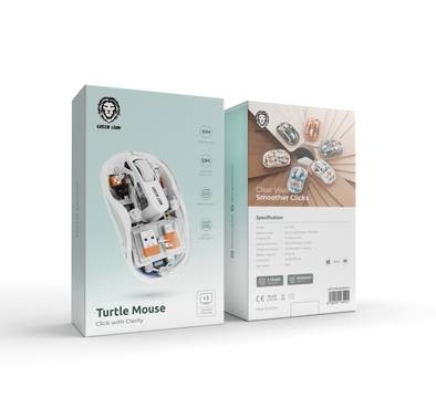Green Lion Turtle Wireless Mouse  - White