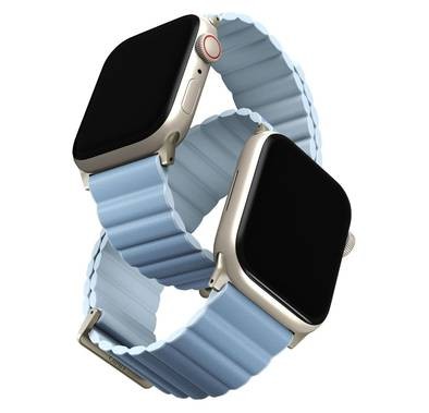Uniq Revix Premium Edition Reversible Magnetic Strap for Apple Watch - Arctic/Soft Blue