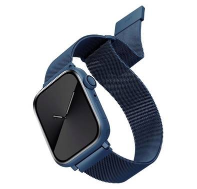 حزام فولاذي شبكي لساعة Apple Watch من Uniq Dante - أزرق