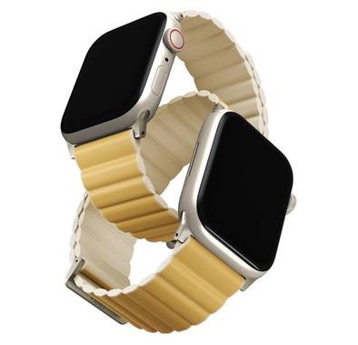 Uniq Revix Premium Edition Reversible Magnetic Strap for Apple Watch - Canary Yellow/Ivory